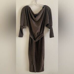 Fashion Nova Elegant Metallic Long Sleeve Dress